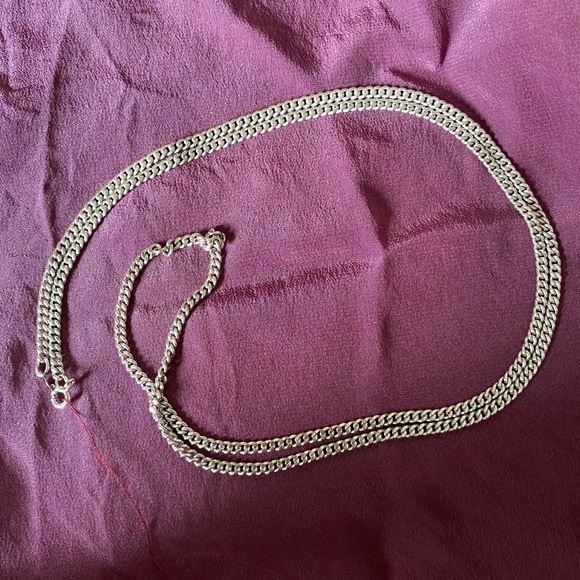 Agem I Sterling Silver Curb Neck Chain 30" - Picture 7 of 16